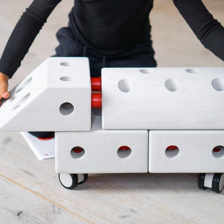 MODU Curiosity kit 4in1 - Kreatywne klocki rozwijające motorykę dużą, czerwony