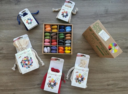 Kredki Crayon Rocks w bawełnianym woreczku - 32 kolory