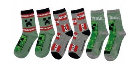 Minecraft kids socks TNT tri-pack (size: 35-38) / Minecraft skarpetki dziecięce TNT trójpak (rozmiar: 35-38)
