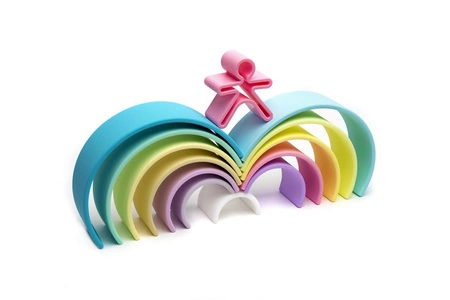 DENA Duża Silikonowa Tęcza Pastel - 12 elementów