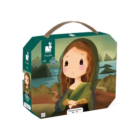 Puzzle w walizce Obraz inspirowany twórczością da Vinci 100 elementów 6+ Made in France, Janod