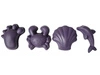 Silikonowe Foremki do piasku 4 szt. Scrunch - Purpurowy