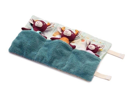 LILLIPUTIENS Mini - przytulanki rodzina krówek z rozkładaną matą Krówka Rosalie 2 lata+