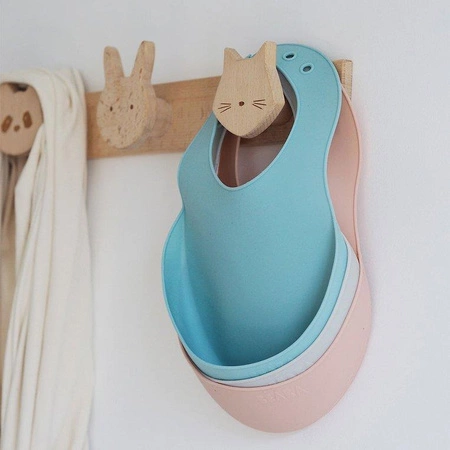 Beaba Śliniak silikonowy z kieszonką airy green