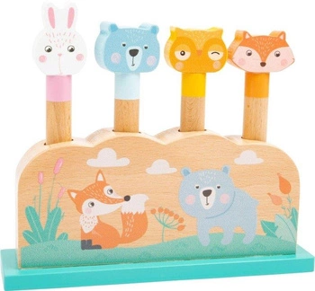 Drewniana układanka skoczne zwierzaki Miś i przyjaciele 11474-Smal Foot, zręcznościowe gry dla dzieci