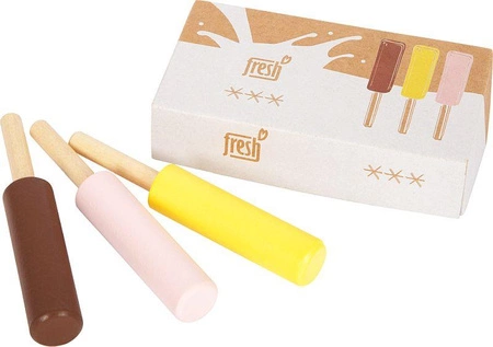 Drewniane lody na patyku do zabawy w sklep kuchnię Fresh Small Foot 12351
