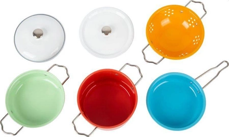 Kolorowy zestaw garnków z akcesoriami 11751-Small Foot, kuchnie dla dzieci