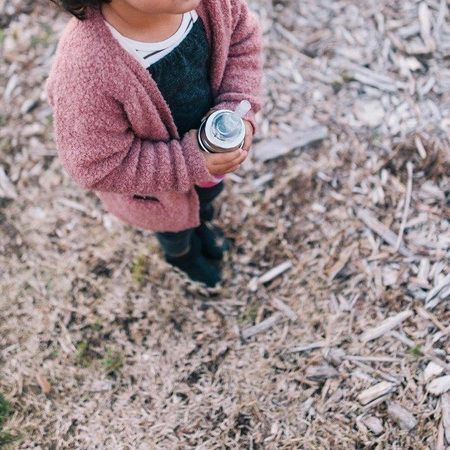 Termobutelka ze słomką 260 ml, różowy swirl, Pura