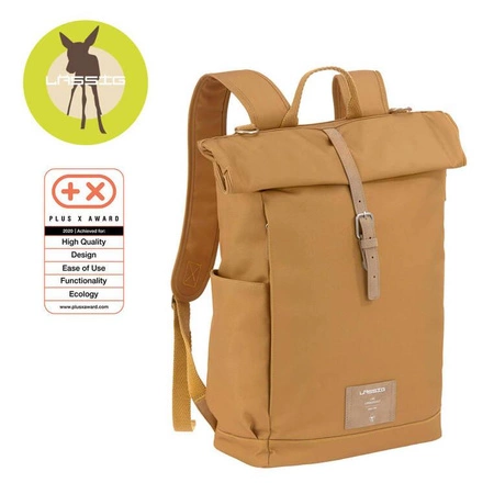 Lassig Green Label Plecak dla mam z akcesoriami Rolltop Backpack curry