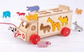 Bigjigs Ciężarówka Sorter Autobus Zwierzaki