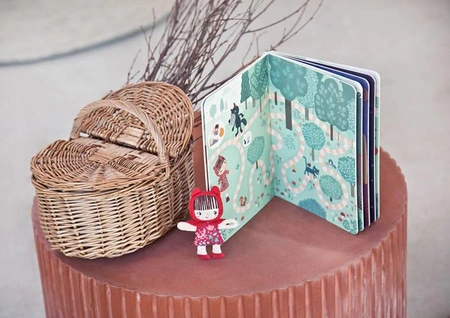 LILLIPUTIENS Książeczka przygodowa z mini przytulanką kartonowa Czerwony Kapturek 2 lata+