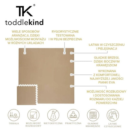 TODDLEKIND Mata do zabawy piankowa podłogowa Classic Playmat Sandstone