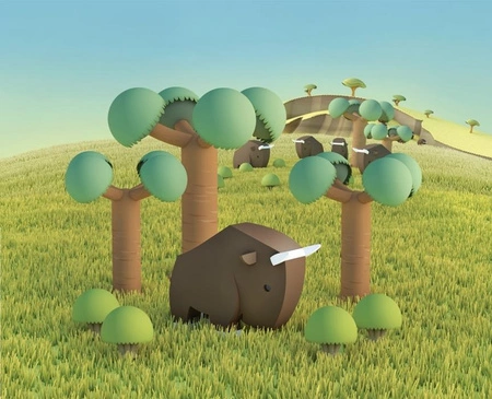 Halftoys Magnetyczne Składane Gnu z Makietą