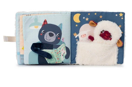 LILLIPUTIENS Książeczka aktywizująca z mini-przytulanką Dobranoc Owieczka Yvon 12 m+