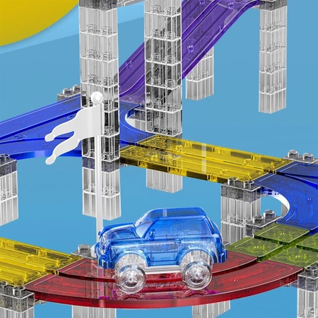 WOOPIE Magnetyczny Tor Samochodowy Wyścigowy + Autko 137 El.