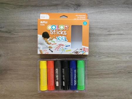 Farby w kredce XXL Apli Kids - 6 kolorów