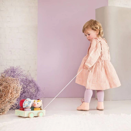 LILLIPUTIENS Drewniany wózek z sorterem do ciągnięcia Wilk Louis 12 m+