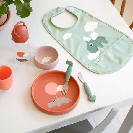 Done by Deer Śliniak z Kieszonką Happy Clouds Green