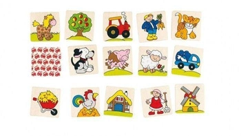 Memo gospodarstwo, 32 elementy, 56890-goki - gry drewniane
