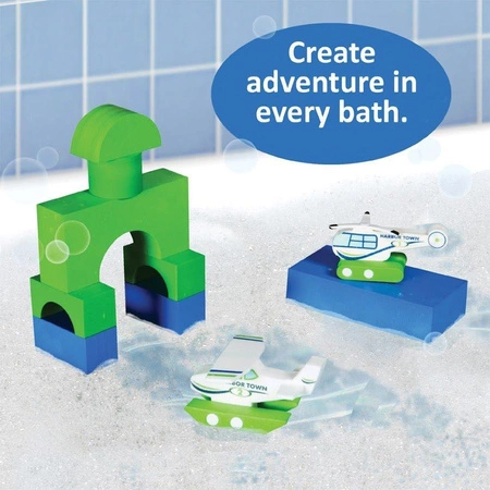 Zabawka do kąpieli BathBlocks - Odrzutowiec i helikopter 10 el.