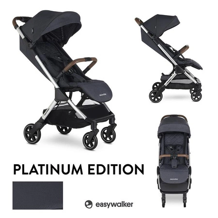 Easywalker Jackey Special Edition Kompaktowy, samoskładający się wózek spacerowy z torbą transportową Platinum