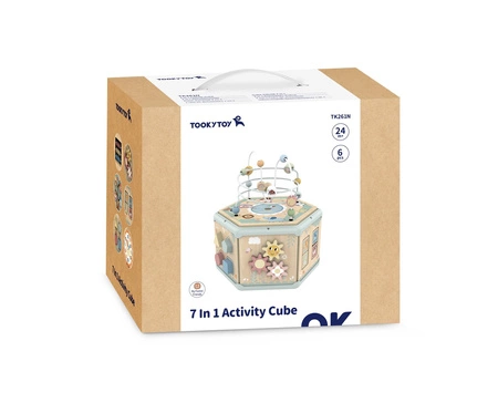 TOOKY TOY Interaktywny Drewniany Sześciokąt Montessori Otwierane Pudełko