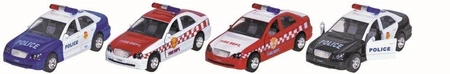 Samochód dla dzieci, policja / straż, różne dźwięki, światła, napęd, otwierane drzwi, 12194-Gollnest&Kiesel, pojazdy metalowe, dla chłopców
