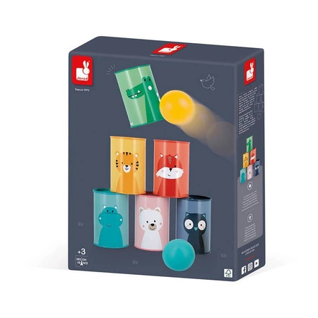 Gra Zbijanie puszek Zwierzęta 3+, Janod