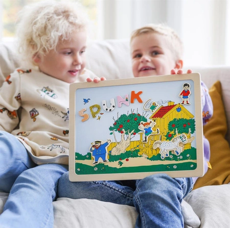 Dwustronna magnetyczna tablica literki i obrazki, edukacyjna zabawka, Pippi