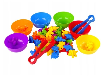 WOOPIE Gra Edukacyjna Sorter Kolorów Dinozaury 56 el.
