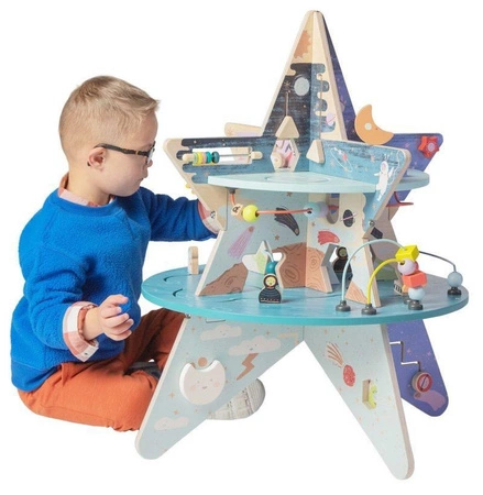 Kostka edukacyjna Badacz gwiazd niebieskich 162590-Manhattan Toy, centrum motoryczne
