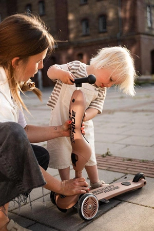 SCOOTANDRIDE Highwaykick 1 Push and Go 2w1 Jeździk i hulajnoga z rączką do prowadzenia 1-5 lat Mocha