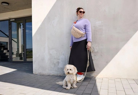 PALOPA Torebka nerka na smakołyki dla psa Emma teddy-fleece beige Edycja limitowana