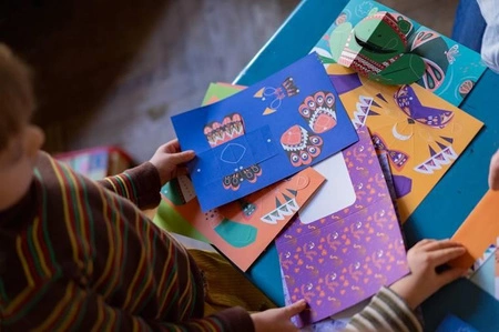 Zestaw kreatywny Przestrzenne kartki pop-up 3D Zwierzęta 6+, Janod