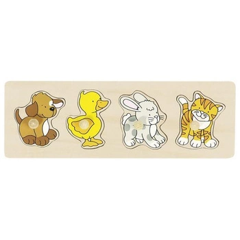 Cztery zwierzątka, układanka z uchwytami, goki