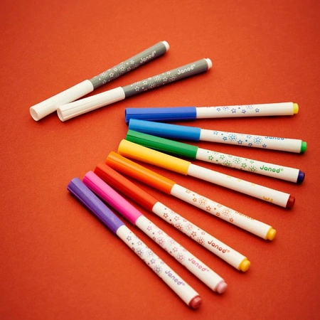 Janod Magiczne flamastry zmieniające kolor 10 kolorów 3+