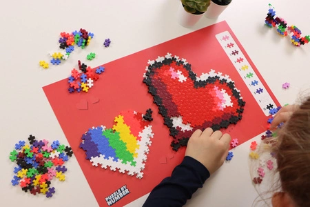 Plus-Plus Mini, Puzzle po numerach 250 szt - 2 Serca