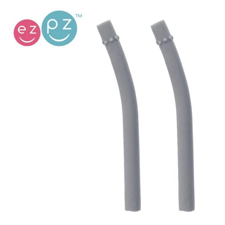 EZPZ Silikonowy kubeczek ze słomką Mini Cup + Straw Training System 120 ml ciemny niebieski + 2 słomki GRATIS szary