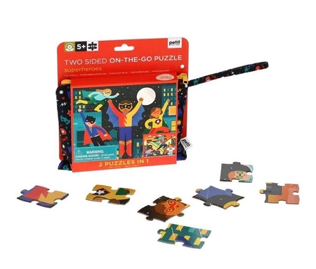 Petit Collage Puzzle Dwustronne w Torebce 49 el. Superbohaterowie