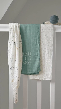 Lassig Bambusowy Otulacz-Kocyk 120x120cm Zestaw 2 szt. Garden Explorer Traktor