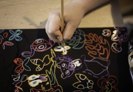 Zestaw kreatywny Do zdrapywania Zwierzęta świata 5+, Janod