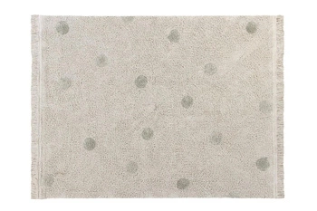 Lorena Canals Dywan bawełniany Hippy Dots Natural Olive 120 x 160 cm