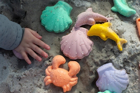 Silikonowe Foremki do piasku 4 szt. Scrunch - Szary