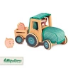 LILLIPUTIENS Drewniany traktor z przyczepą i 2 świnkami Krówka Rosalie 2 lata+