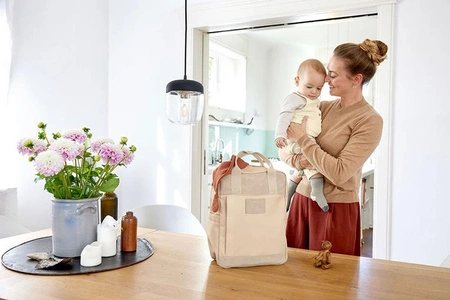 Lassig Green Label Plecak dla mam kwadratowy z akcesoriami Vividal Backpack humus