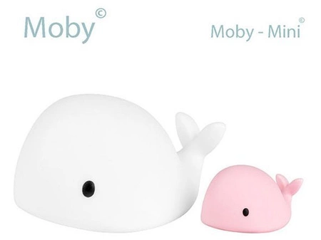 Lampka nocna LED wieloryb Moby Mini Różowa FLOW AMSTERDAM