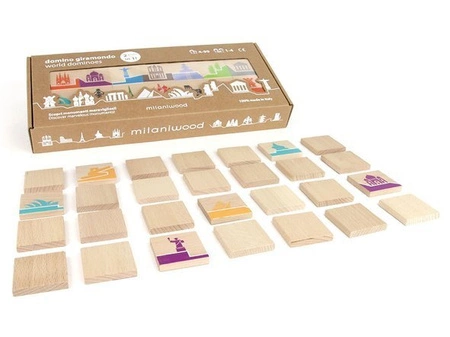 Drewniana gra edukacyjna Domino świat 5l+ MILANIWOOD
