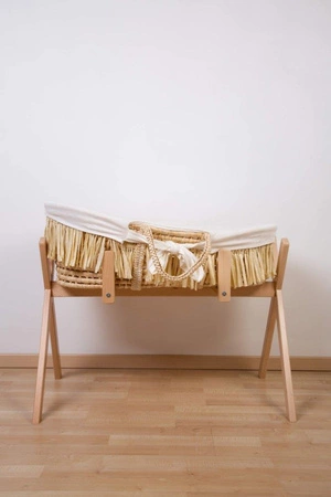 Childhome Kosz mojżesza Boho z materacykiem + Pokrowiec Jersey Off white