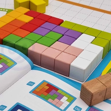 Tooky Toy Układanka Klocki Tetris 10 Poziomów Trudności 22 el.