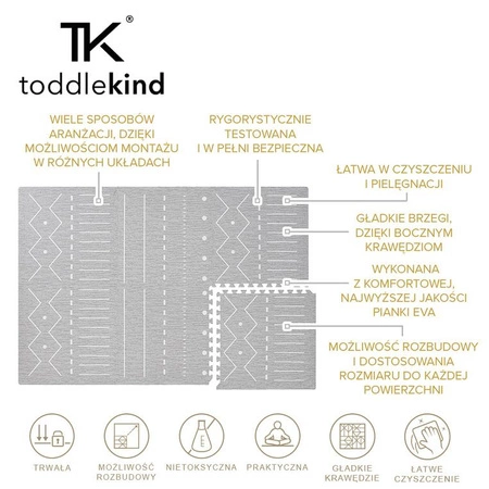TODDLEKIND Mata do zabawy piankowa podłogowa Prettier Playmat Berber Storm